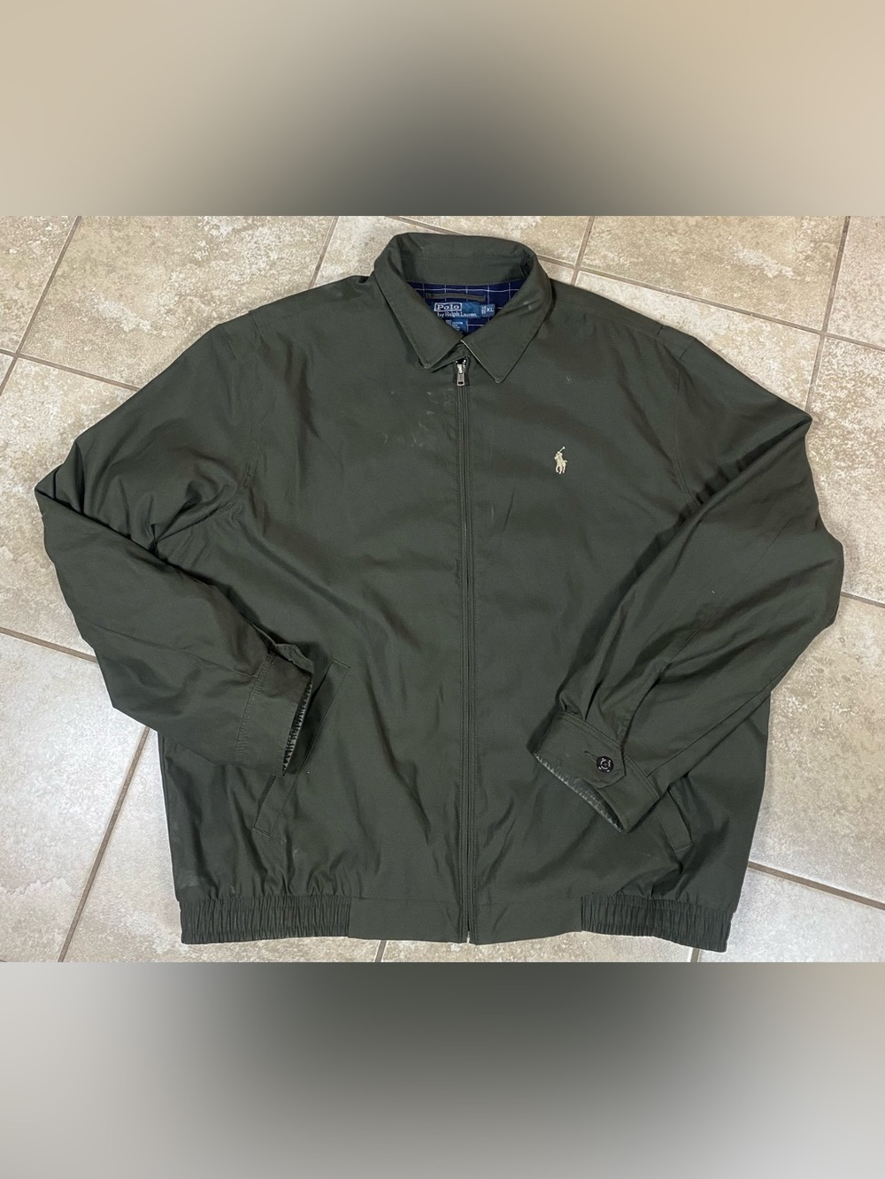 Polo Ralph Lauren Bi Swing Windbreaker Harrington Jacket Plaid Lined Size XL